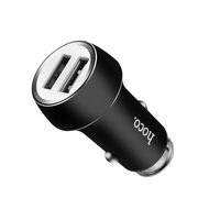 Tẩu, Cục Sạc Trên Xe Ô Tô  Hoco Z7  Tặng kèm 01 Cáp Sạc RC-0134M-Micro - Hàng Chính Hãng - Đen
