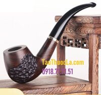 Tẩu hút thuốc lá sợi gỗ mun MU-1901 cán cong cổ điển
