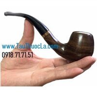 Tẩu hút thuốc lá sợi MUF-661 gỗ mun nâu có khoen vàng