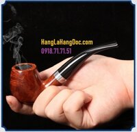 Tẩu hút thuốc lá sợi S-1827 gỗ thạch nam khoen inox cao cấp