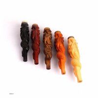 tẩu lọc thuốc gỗ đàn hương khắc hình rồng - High-grade solid wood dragon handmade cigarette holder to play filter cigarette holder sandalwood carved dragon efficient filter smoking