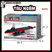 Tàu Ngầm Đồ chơi Mô hình Tàu Ngầm Đại Dương Lắp ráp Tàu Chiến Quân sự Hạng Nặng B0391