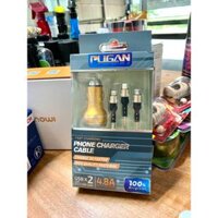 Tẩu sạc, dây sạc 3 đầu sạc nhanh điện thoại và thiết bị điện tử, bộ sạc 3 trong 1 cao cấp