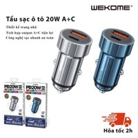 Tẩu sạc nhanh 20W C28 WEKOME đa năng cho oto - 2 cổng sạc TYPE C USB cho nhiều dòng điện thoại HÀNG CHÍNH HÃNG - Xanh