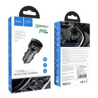 Tẩu sạc nhanh 20W trên xe hơi ô tô HOCO Z42 PD QC 3.0 Dành cho điện thoại iPhone iP Samsung Oppo cốc củ cóc sạc oto  - Hàng chính hãng - Xám