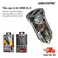 Tẩu sạc nhanh 30W WEKOME C41 cho oto 2 cổng sạc TYPE C USB cho mọi điện thoại HÀNG CHÍNH HÃNG