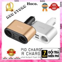 Tẩu Sạc Nhanh 4 trong 1 - 2 Cổng usb và Đầu Ra 2 Tẩu Thuốc Hoco UC206 plus - Bảo Hành 6 Tháng