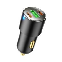 Tẩu sạc nhanh cho ô tô cao cấp 45W với 2 cổng Type C và 1 cổng USB OLAPLE - Hàng nhập khẩu