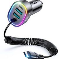 Tẩu sạc nhanh Joyroom CL19 60W 4-in-1 Car Charger với 4 cổng 2USB + 1PD và Type C nối dài