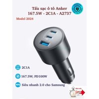 Tẩu sạc nhanh ô tô Anker 167.5W A2737 3 cổng 2C1A PD PPS5A QC AFC FCP SCP