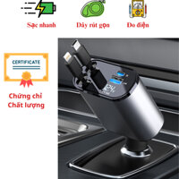 Tẩu Sạc Nhanh Ô tô MITARY MTR008 với 4 cổng sạc,2 cáp kéo dài tùy ý lên tới 120W cho điện thoại Samsung Iphone Xiaomi...