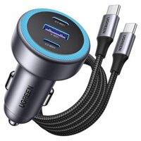 Tẩu sạc nhanh xe hơi 3 cổng 30W (2 USB-C + USB-A) EC307 Ugreen