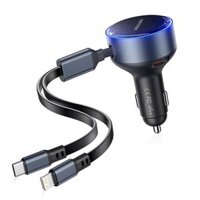Tẩu Sạc Ô Tô 2-in-1 VENTION FFO 30W (with Built-In C + Lightning Cable)