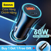 Tẩu Sạc Ô Tô 60W trên xe hơi oto usb typeC type-C củ sạc nhanh trên oto chia ổ