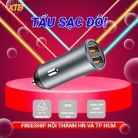 Tẩu sạc ô tô chia đôi sạc nhanh 2 cổng USB nhỏ gọn