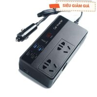 Tẩu sạc ô tô chuyển đổi nguồn điện 200W 12V sang 220V Ổ cắm chuyển đổi điện ô tô đa chức năng, Có thêm jack cắm type C