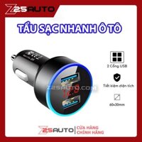 Tẩu sạc ô tô nhỏ gọn với 2 cổng USB và đèn LED thông minh