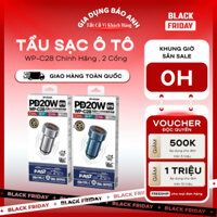 Tẩu Sạc Ô Tô WP-C28 2 Cổng USB Type-C Sạc Nhanh
