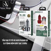 Tẩu sạc ô tô xe hơi PUGAN Qc 3.0 Tặng kèm dây sạc 3 đầu