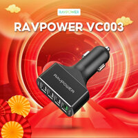 Tẩu sạc RAVPower RP-VC003, 4 cổng USB, 54W, sạc nhanh QC3.0