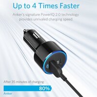 Tẩu Sạc Xe Hơi 2 Cổng Anker PowerDrive+ Speed 49.5W Tích Hợp Cổng USB Type-C / Power IQ 2.0 Power Delivery PD - A2229