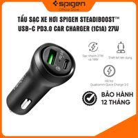 Tẩu Sạc Xe Hơi Spigen SteadiBoost™ Usb-C Pd3.0 Car Charger (1c1a) 27w - Hàng Chính Hãng