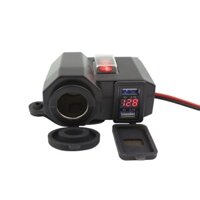 Tẩu sạc xe máy 2 cổng USB có công tắc MLD-3028