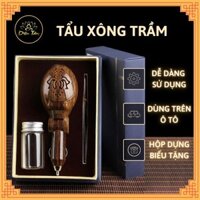 Tẩu xông trầm, lư điện, lò đốt trầm hương trên ô tô cắm trực tiếp trên xe - Đen