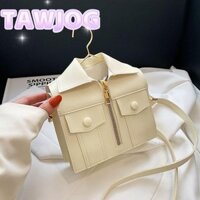 Tawjog Nữ Nhỏ Vuông Túi Da PU Quần Áo Nối Áo Móc Treo Ln nghiêng Túi Đeo Vai