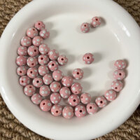 Tây Á Thủy Tinh Nhập Khẩu Chấm Bi Hồng 10 Mm Rời Hạt Handmade Trang Sức Vòng Tay Rời Hạt Tự Làm Phụ Kiện Chất Liệu