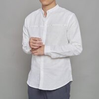 tay áo nam [Mã FAMALLT5 giảm 15% đơn 150K] Áo sơ mi đũi cổ tàu nam mềm, mịn, mát, mí ngực độc đáo Rough