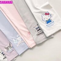 Tay áo SHANHAI Kuromi, My Melody Fingerless Pochacco Sun Protection Cover, Thời trang thoáng khí Phim hoạt hình mát mẻ Cinnamoroll Ice Silk Arm Cover Girl