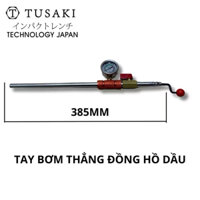 Tay Bơm Lốp Thẳng, Ống Bơm Lốp Xoáy Ti Van Có Đồng Hồ