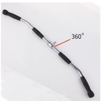 Tay cầm bọc cao su thẳng hơi cong 92cm kéo cáp tập lưng xô bọc cao su tại phòng gym