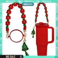 Tay cầm chai nước silicon Giáng sinh có mặt dây chuyền cho cốc Stanley 8-40oz