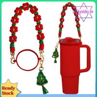 Tay cầm chai nước silicon Giáng sinh có mặt dây chuyền cho cốc Stanley 8-40oz