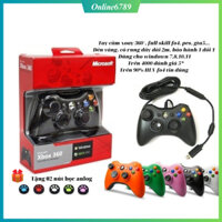 Tay cầm chơi game có dây fifa online 4 xbox 360 full box có rung, tay cầm fo4 cho Pc, Laptop full skill game