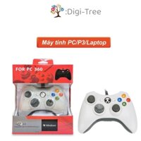 Tay Cầm Chơi Game Có Dây Xbox 360 Cao Cấp - Tay Cầm Chơi Game PCPS3, Android, Gamepad, Phím Êm Linh Hoạt, Dễ Cài Đặt - 3 IN 1 trắng