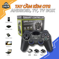 Tay cầm chơi game không dây kèm OTG cho điện thoại Android, Android TV, TV Box, PC, Laptop