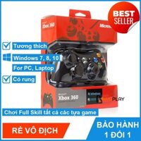 Tay cầm Chơi Game Microsoft Xbox 360 Full box Có Rung - Tay Cầm Có Dây Dùng Cho PC, Laptop chơi full skill FO4, FO3