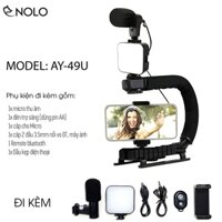 Tay Cầm Chống Rung Gimbal Chữ C Model AY49U Cho Máy Quay Phim Điện Thoại Máy Ảnh Đèn Trợ Sáng Đi Kèm Nhiều Phụ Kiện