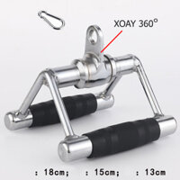 Tay cầm Chữ V xoay 360 kéo cáp tập lưng xô bọc cao su tại phòng gym