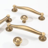 Tay cầm ngăn kéo phong cách châu Âu Đồ nội thất cổ Cửa tủ Tay cầm bằng đồng thau