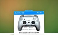 Tay Cầm PS5 REP 1 1 – P4 Plus T28 Chất Lượng Cao Bền Đẹp + Kèm Cáp USB Chơi Game FO4 / PC / LAPTOP – MÀU TRẮNG FULL