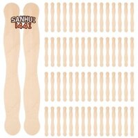 Tay Cầm Quạt 8Inch Hoặc Thìa Gỗ Hoặc Gói Trộn Sơn 100 Thủ Công Popsicle Stick Sóng Gỗ Kem Dính Cho DIY Crafting Supplies Kit