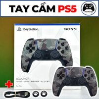 Tay Cầm Sony DualSense 5 PS5 Camo Gray Camouflage Chĩnh Hãng Top Gamepad Cho PC / FO4 / FIFA | HÀNG NHẬP KHẨU