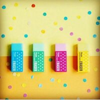Tẩy Chì Nhiều Màu SIÊU SẠCH Cao Cấp Pentel Hi-Polymer ZEH-05CME  Tẩy Sạch, Ít Bụi, Ít Độc Hại