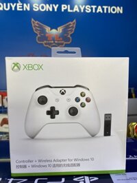 TAY CHƠI GAME XBOX ONE S KÈM USB WIRELESS ADAPTER (TRẮNG)