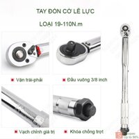 Tay cờ lê lực, đầu khẩu  3/8 Inch, dải lực lớn điều chỉnh 19-110Nm