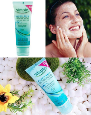 Tẩy da chết Simple Clear Skin Oil Balancing Facial Scrub 75ml